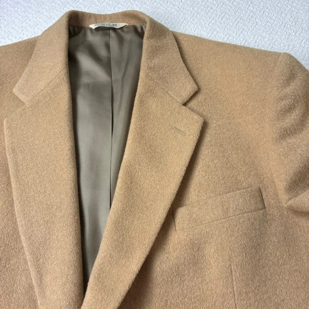 Vintage Evan-Picone 100% Camel Hair Blazer 46R Tan Two Button Sport Coat Foleys